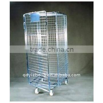 wrought iron roll container with wheel