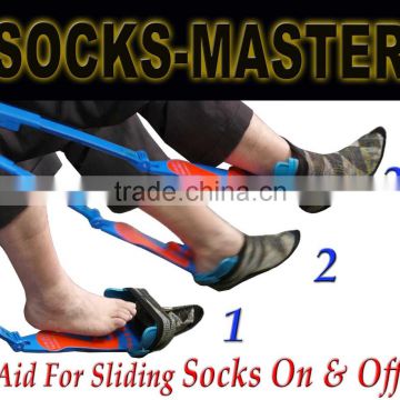 Best Selling 2016 Aiding Gadget Helps Put Socks On/Off with Shoehorn-Quality Adjustable - Great Physical Therapy Tool