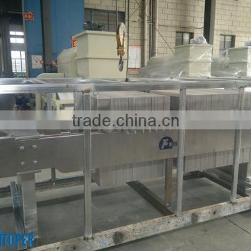 Full stainless steel plate-frame press filtering mud slurry from sugar beet juice