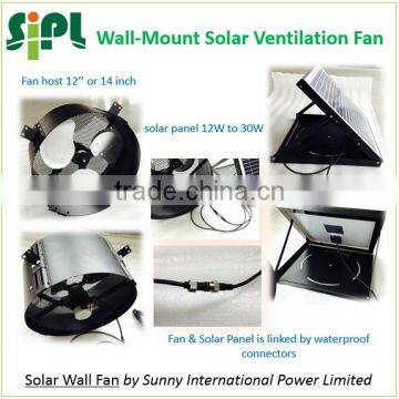 SUNNY FAN HVAC System 14 Inch 20 Watt Home Use Wall Mounted Axial Flow Type Solar Heat Extractor Air Circulating Fan Blower photo-2