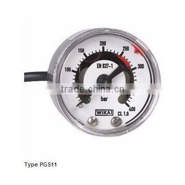 Bourdon Tube Pressure Gauges with Switch Contacts Stainless Steel Case Type PGS11