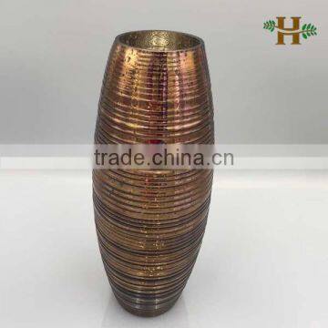 Mouthblown Bronze Colored Glass Cylinder Vase For Wedding