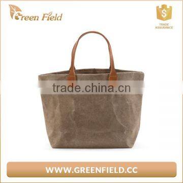 New design reusable washable kraft paper shopping bag