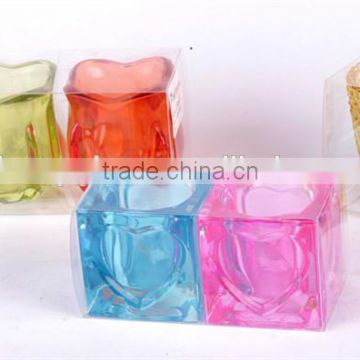 unique heart embossed tealight glass candle holder