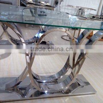 lastest simple console table with modern stainless steel base