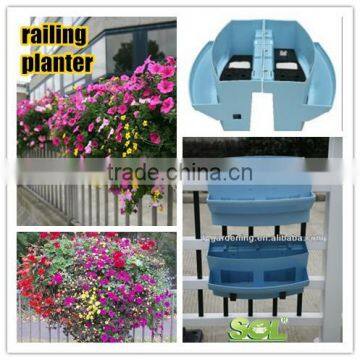 flower wall artificial hanging plastic plant pots railing pots