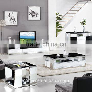 European Luxury Stoving Varnish Stainless Steel TV Stand/cabinet for Living FurnitureE018 photo-2