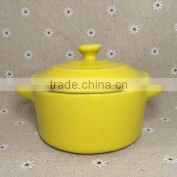 Stocked Ceramic Soup Pot Milk Pot Bakeware Bowl With Handle photo-5