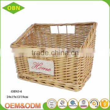 Wholesale Graceful Hand Weaved Flat Washable Poly Rattan Bread Willow Wicker Basket photo-3
