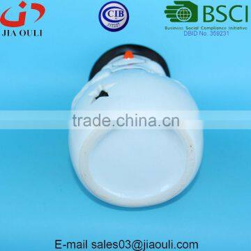 Painted Ceramic Snowman Candle Lantern, Decorative Hurricane Lantern photo-6