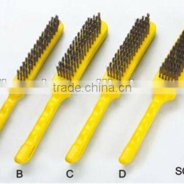 Plastic handle brass wire bbq brush