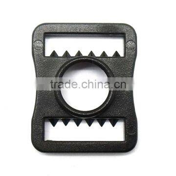 5/8" Chin Strap Buckle, Plastic Adjustable Buckle With Teeth, Plastic Adjustable Loop With Teeth in Black photo-2