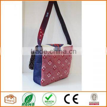 Red, White and Blue Upcycled Messenger or Laptop Bag Made With Vintage Materials OOAK photo-4