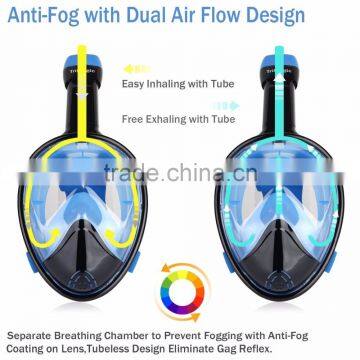 Snorkel Mask Full Face With GoPro Mount Panoramic View Snorkeling Diving Mask Anti-Fog Anti-Leak Longer Snorkel 2 Size Available photo-2