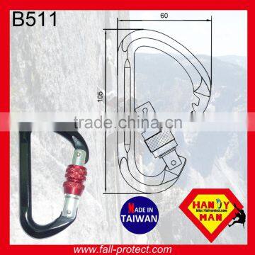 23KN Screw Lock Mountain Rock Climbing Aluminum Carabiner With Hook photo-4