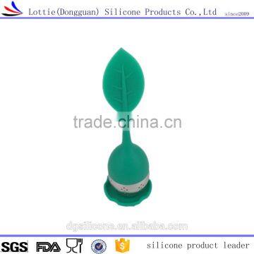 China Manufacturer Eco-Friendly Silicone Tea Infuser Leaf Shape Tea Infuser Water Bottle photo-2