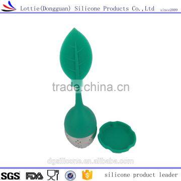 China Manufacturer Eco-Friendly Silicone Tea Infuser Leaf Shape Tea Infuser Water Bottle photo-3