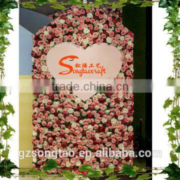 High Quality Artificial Wedding Flower Wall Plastic Flower Wall Wedding Backdrop photo-2