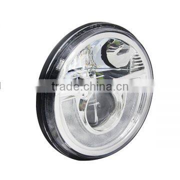 DOT E-mark 7 " H4 Head Light With Haol and DRL 7 Inch Round CREA Black LED Projector Headlight for Jeap JK TJ LJ CJ Defender photo-4