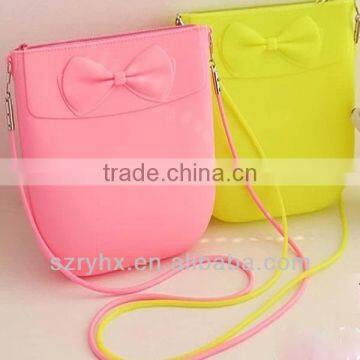 large chain belt straps inclined shoulder bag lady silicone long bag zipper mouth cosmetic bag multi-color optional