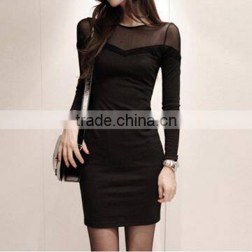 Lady Sexy Mesh Net Long Sleeve Bodycon Bandage Dress , Underwear Women Mini Short Fashion Party Dresses