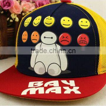 The New Children's Net Cap in Summer Smiling Face Flat Along the Hip-hop Baseball Hat Children's Sun Hat photo-3