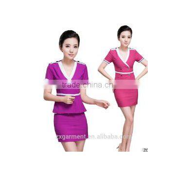 OEM Chinese Hotel Restaurant Uniform Waiter Hotel Cotton Housekeeper Uniform for Waitress Apron Uniform photo-2