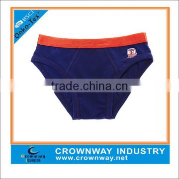 Navy Cotton Young Boys Underwear With Custom Printing