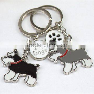 Cute schnauzer metal dog keychains,schnauzer metal keyring,Charm Keychain key ring gifts