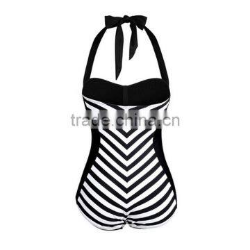 White and Black Tight Swimsuit Women photo-3