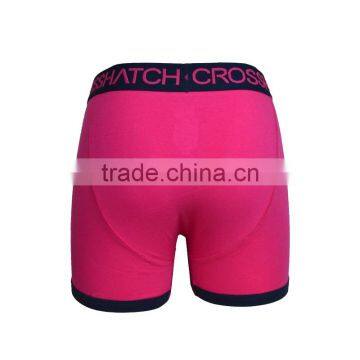 Fashion Newest 100% Cotton Pure Pink Color Boxer Shorts for Men photo-3