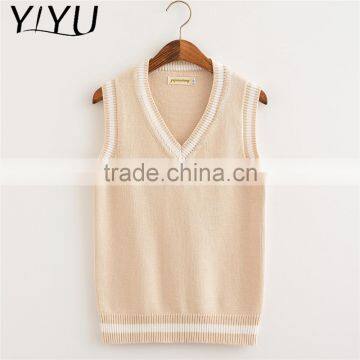 Newest Winter Fall Girl Lovely Apricot School Uniform Sweater Vest photo-2