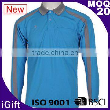 IS09001/BSCI Factory 100% cotton long sleeve reflective work safety polo shirt