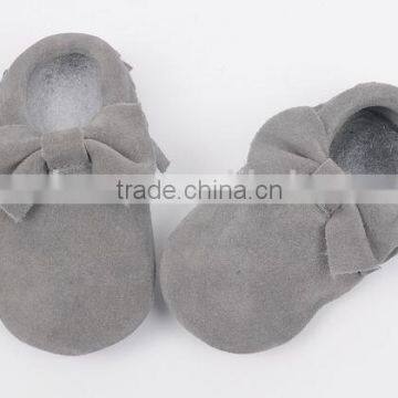 Classic Design 100% Suede Baby Moccasins With Bow, Bow Moccains for Baby photo-4
