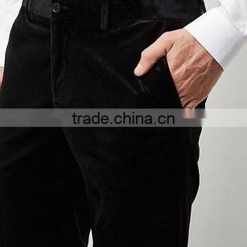 Men's Black Smart Velvet Skinny Fit Pants photo-2