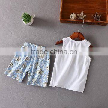 Wholesale Summer Cotton Printing Girls Casual Kids Clothing Sets