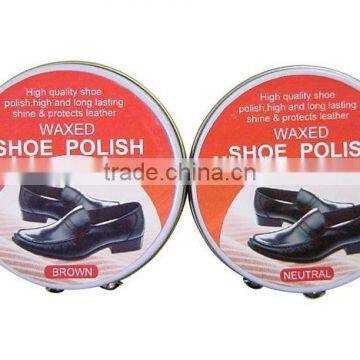 Blend wax shoe polish cream in tin box