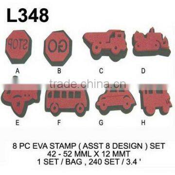 L348 8 PC EVA STAMP (ASST 8 DESIGN) SET