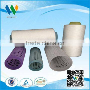 100% Ring Spun Polyester Bleached White Plastic Cone Sewing Thread photo-2