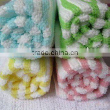 colour stripe mircrofiber bamboo fabric cleaning cloth new products for kitchen with private label