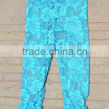 New fashion kids summer long cute baby girls capris lace pants baby girl ruffle Pants boutique ruffle pants for infants