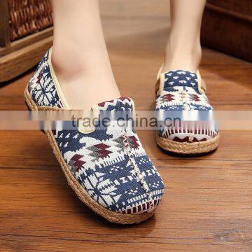 diamond women homemade linen sandals comfortable fisherman shoe folk slippers/Chinese ethnic flavor casual linen shoes