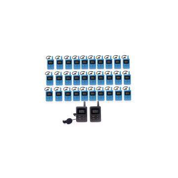 Wireless Audio Tour Guide Package(2 pc Transmitter+30 pc Receivers+ Chargers+Bag)