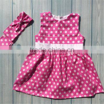 Newest selling pink dot design princess dress