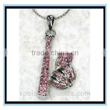 XP-MP-099330 FACTORY PRICE 2015 wholesale silver baseball cap alloy charm necklace jewelry