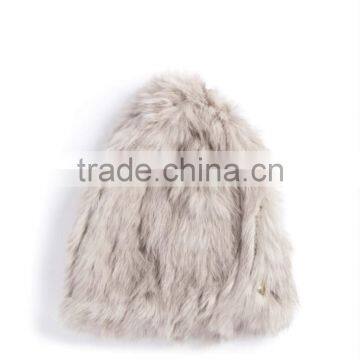 YR419 Stretch Knitted Beanie Real Rabbit Fur/China Factory Sale Hats photo-3
