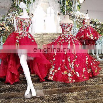 LS00155 2017 Baby Chinese Girl Party Dress Children Short Front Long Back Real Sample Evening Dress