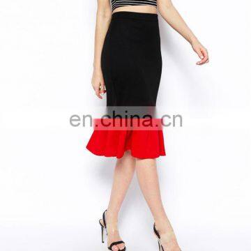 2014 A/W Fashion Midi Skirt With Peplum Hem photo-4