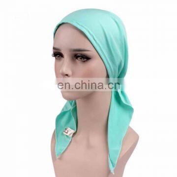 Plain Scarf Muslim Cap Stretch Cloth Covered Hat Chemotherapy Hat