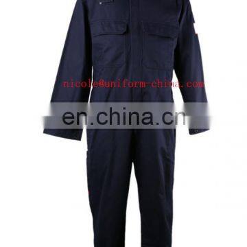 88%cotton 12%nylon mens navy flame retardant resistant workwear clothing suit coverall for oil and gas